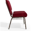 image:imageFlash Furniture HERCULES Series 21W Church Chair in Navy Blue Fabric with Cup Book Rack  Silver Vein FrameBurgundy FabricGold Vein Frame