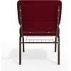 image:imageFlash Furniture HERCULES Series 21W Church Chair in Navy Blue Fabric with Cup Book Rack  Silver Vein FrameBurgundy FabricGold Vein Frame