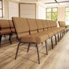 image:imageFlash Furniture HERCULES Series 21W Church Chair in Navy Blue Fabric with Cup Book Rack  Silver Vein FrameCaramel FabricCopper Vein Frame