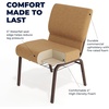 image:imageFlash Furniture HERCULES Series 21W Church Chair in Navy Blue Fabric with Cup Book Rack  Silver Vein FrameCaramel FabricCopper Vein Frame