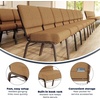 image:imageFlash Furniture HERCULES Series 21W Church Chair in Navy Blue Fabric with Cup Book Rack  Silver Vein FrameCaramel FabricCopper Vein Frame