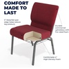 image:imageFlash Furniture HERCULES Series 21W Church Chair in Navy Blue Fabric with Cup Book Rack  Silver Vein FrameCrimson FabricSilver Vein Frame