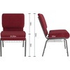 image:imageFlash Furniture HERCULES Series 21W Church Chair in Navy Blue Fabric with Cup Book Rack  Silver Vein FrameCrimson FabricSilver Vein Frame