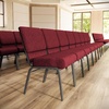 image:imageFlash Furniture HERCULES Series 21W Church Chair in Navy Blue Fabric with Cup Book Rack  Silver Vein FrameCrimson FabricSilver Vein Frame