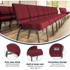 image:imageFlash Furniture HERCULES Series 21W Church Chair in Navy Blue Fabric with Cup Book Rack  Silver Vein FrameCrimson FabricSilver Vein Frame