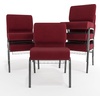 image:imageFlash Furniture HERCULES Series 21W Church Chair in Navy Blue Fabric with Cup Book Rack  Silver Vein FrameCrimson FabricSilver Vein Frame