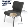 image:imageFlash Furniture HERCULES Series 21W Church Chair in Navy Blue Fabric with Cup Book Rack  Silver Vein FrameDark Gray FabricSilver Vein Frame
