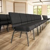 image:imageFlash Furniture HERCULES Series 21W Church Chair in Navy Blue Fabric with Cup Book Rack  Silver Vein FrameDark Gray FabricSilver Vein Frame