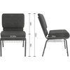 image:imageFlash Furniture HERCULES Series 21W Church Chair in Navy Blue Fabric with Cup Book Rack  Silver Vein FrameDark Gray FabricSilver Vein Frame