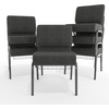 image:imageFlash Furniture HERCULES Series 21W Church Chair in Navy Blue Fabric with Cup Book Rack  Silver Vein FrameDark Gray FabricSilver Vein Frame