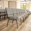 image:imageFlash Furniture HERCULES Series 21W Church Chair in Navy Blue Fabric with Cup Book Rack  Silver Vein FrameGray Dot FabricSilver Vein Frame