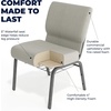 image:imageFlash Furniture HERCULES Series 21W Church Chair in Navy Blue Fabric with Cup Book Rack  Silver Vein FrameGray Dot Patterned FabricSilver Vein Frame