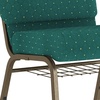 image:imageFlash Furniture HERCULES Series 21W Church Chair in Navy Blue Fabric with Cup Book Rack  Silver Vein FrameHunter Green Dot Patterned FabricGold Vein Frame
