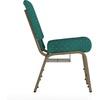 image:imageFlash Furniture HERCULES Series 21W Church Chair in Navy Blue Fabric with Cup Book Rack  Silver Vein FrameHunter Green Dot Patterned FabricGold Vein Frame