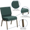 image:imageFlash Furniture HERCULES Series 21W Church Chair in Navy Blue Fabric with Cup Book Rack  Silver Vein FrameHunter Green Dot Patterned FabricGold Vein Frame