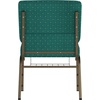 image:imageFlash Furniture HERCULES Series 21W Church Chair in Navy Blue Fabric with Cup Book Rack  Silver Vein FrameHunter Green Dot Patterned FabricGold Vein Frame