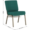 image:imageFlash Furniture HERCULES Series 21W Church Chair in Navy Blue Fabric with Cup Book Rack  Silver Vein FrameHunter Green Dot Patterned FabricGold Vein Frame