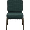 image:imageFlash Furniture HERCULES Series 21W Church Chair in Navy Blue Fabric with Cup Book Rack  Silver Vein FrameMulti Color