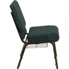 image:imageFlash Furniture HERCULES Series 21W Church Chair in Navy Blue Fabric with Cup Book Rack  Silver Vein FrameMulti Color