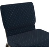 image:imageFlash Furniture HERCULES Series 21W Church Chair in Navy Blue Fabric with Cup Book Rack  Silver Vein FrameNavy Blue Dot Patterned FabricGold Vein Frame