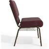 image:imageFlash Furniture HERCULES Series 21W Church Chair in Navy Blue Fabric with Cup Book Rack  Silver Vein FramePlum FabricGold Vein Frame