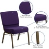 image:imageFlash Furniture HERCULES Series 21W Church Chair in Navy Blue Fabric with Cup Book Rack  Silver Vein FrameRoyal Purple FabricGold Vein Frame