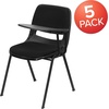 image:imageFlash Furniture HERCULES Series 661 lb Capacity Black Ergonomic Shell Stack Chair with Black Frame and 16 Seat HeightBlack