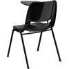image:imageFlash Furniture HERCULES Series 661 lb Capacity Black Ergonomic Shell Stack Chair with Black Frame and 16 Seat HeightBlack