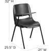 image:imageFlash Furniture HERCULES Series 661 lb Capacity Black Ergonomic Shell Stack Chair with Black Frame and 16 Seat HeightBlack