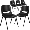 image:imageFlash Furniture HERCULES Series 661 lb Capacity Black Ergonomic Shell Stack Chair with Black Frame and 16 Seat HeightBlack PlasticBlack Frame