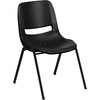 image:imageFlash Furniture HERCULES Series 661 lb Capacity Black Ergonomic Shell Stack Chair with Black Frame and 16 Seat HeightBlack PlasticBlack Frame