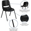 image:imageFlash Furniture HERCULES Series 661 lb Capacity Black Ergonomic Shell Stack Chair with Black Frame and 16 Seat HeightBlack PlasticBlack Frame