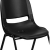 image:imageFlash Furniture HERCULES Series 661 lb Capacity Black Ergonomic Shell Stack Chair with Black Frame and 16 Seat HeightBlack PlasticBlack Frame