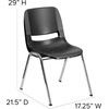 image:imageFlash Furniture HERCULES Series 661 lb Capacity Black Ergonomic Shell Stack Chair with Black Frame and 16 Seat HeightBlack PlasticChrome Frame
