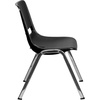 image:imageFlash Furniture HERCULES Series 661 lb Capacity Black Ergonomic Shell Stack Chair with Black Frame and 16 Seat HeightBlack PlasticChrome Frame