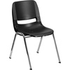 image:imageFlash Furniture HERCULES Series 661 lb Capacity Black Ergonomic Shell Stack Chair with Black Frame and 16 Seat HeightBlack PlasticChrome Frame