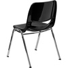 image:imageFlash Furniture HERCULES Series 661 lb Capacity Black Ergonomic Shell Stack Chair with Black Frame and 16 Seat HeightBlack PlasticChrome Frame