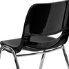 image:imageFlash Furniture HERCULES Series 661 lb Capacity Black Ergonomic Shell Stack Chair with Black Frame and 16 Seat HeightBlack PlasticChrome Frame