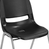 image:imageFlash Furniture HERCULES Series 661 lb Capacity Black Ergonomic Shell Stack Chair with Black Frame and 16 Seat HeightBlack PlasticChrome Frame