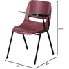 image:imageFlash Furniture HERCULES Series 661 lb Capacity Black Ergonomic Shell Stack Chair with Black Frame and 16 Seat HeightBurgundy