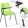 image:imageFlash Furniture HERCULES Series 661 lb Capacity Black Ergonomic Shell Stack Chair with Black Frame and 16 Seat HeightGreen