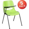 image:imageFlash Furniture HERCULES Series 661 lb Capacity Black Ergonomic Shell Stack Chair with Black Frame and 16 Seat HeightGreen