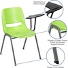 image:imageFlash Furniture HERCULES Series 661 lb Capacity Black Ergonomic Shell Stack Chair with Black Frame and 16 Seat HeightGreen