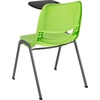 image:imageFlash Furniture HERCULES Series 661 lb Capacity Black Ergonomic Shell Stack Chair with Black Frame and 16 Seat HeightGreen