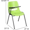 image:imageFlash Furniture HERCULES Series 661 lb Capacity Black Ergonomic Shell Stack Chair with Black Frame and 16 Seat HeightGreen