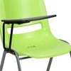 image:imageFlash Furniture HERCULES Series 661 lb Capacity Black Ergonomic Shell Stack Chair with Black Frame and 16 Seat HeightGreen