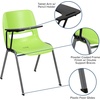 image:imageFlash Furniture HERCULES Series 661 lb Capacity Black Ergonomic Shell Stack Chair with Black Frame and 16 Seat HeightGreen