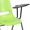 image:imageFlash Furniture HERCULES Series 661 lb Capacity Black Ergonomic Shell Stack Chair with Black Frame and 16 Seat HeightGreen