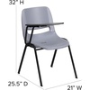 image:imageFlash Furniture HERCULES Series 661 lb Capacity Black Ergonomic Shell Stack Chair with Black Frame and 16 Seat HeightGrey
