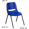 image:imageFlash Furniture HERCULES Series 661 lb Capacity Black Ergonomic Shell Stack Chair with Black Frame and 16 Seat HeightNavy PlasticBlack Frame